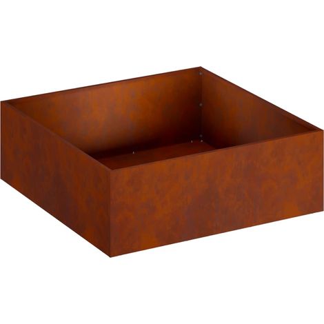 Cache-pot de jardin Rouillé 40 x 40 x 20 cm Acier patiné vidaXL