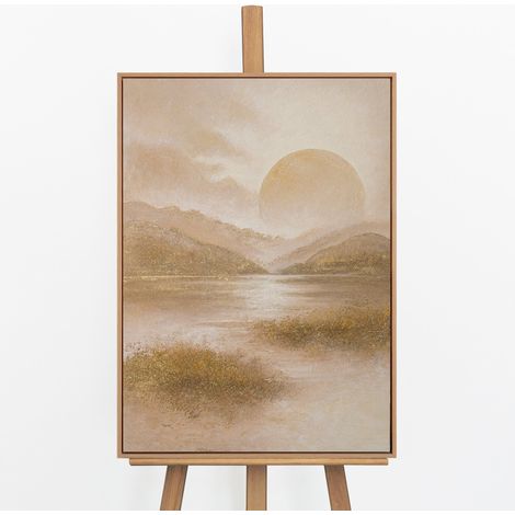 Gemälde Warmer Horizont Rahmen Eichefarben 70x50 cm (1/5)