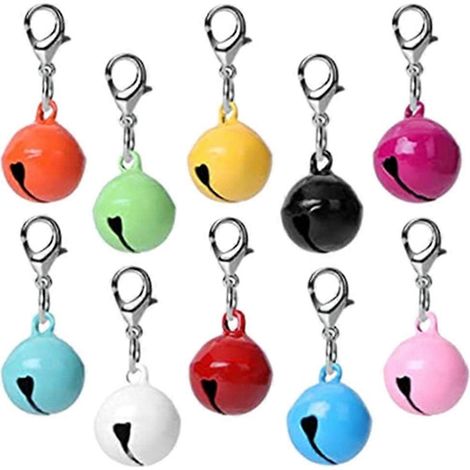 Ensemble de 10 colliers pour animaux de compagnie avec clochettes décoratives et boucles métalliques (1/4)
