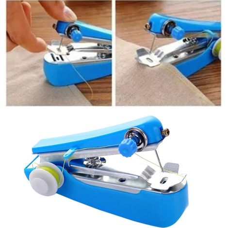 Machine à coudre portable et pratique, mini machine à coudre bleue pour la maison et les voyages (1/2)