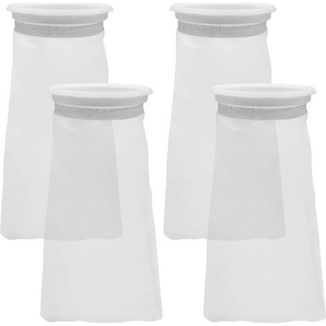 Set mit 4 Filterbeuteln für Aquarien mit einer Länge von 10,2 cm, Filtertaschen aus Nylon, 100-Mikron-Filtrationsfilter, 10,2 cm großer Schlauch mit einer Länge von 25,4 cm (1/5)