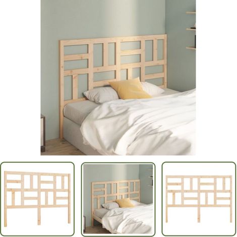 Tête de lit en pin massif 126 x 4 x 104 cm – Design rayé moderne – Soutien dorsal confortable – Mobilier de chambre (1/4)