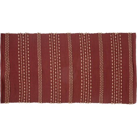 Alfombra Bota algodón y yute - rosa terracota - 70x140 cm - Atmosphera créateur d'intérieur