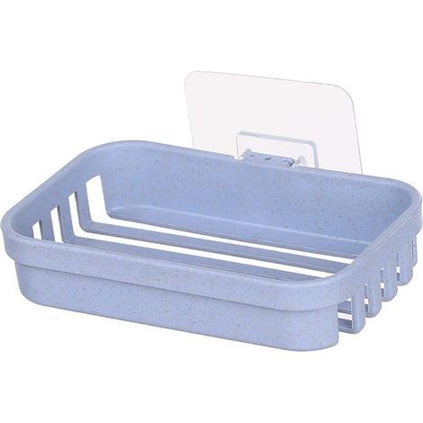 Seifenschale, wandmontierter Seifenspender mit Abfluss, hält Seife trocken und ist leicht zu reinigen, geeignet für Dusche und Badezimmer (Blau) - Sunny (1/5)