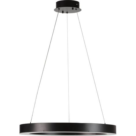 Suspension ronde noire en acier et acrylique - Noir translucide (1/4)