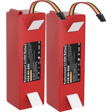 Aspirateur Robot Batterie, Capacité 6800mAh, Technologie Lithium-ion, 2 Batterie (1/2)