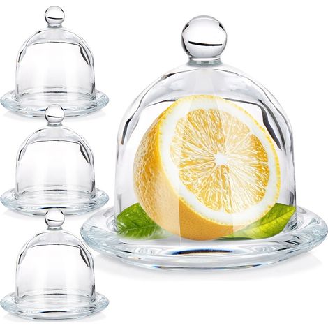 Pot en verre Pour Citron - Transparent - 9,5 x 9,5 cm - Cloche en verre - Conservation des aliments (1/5)