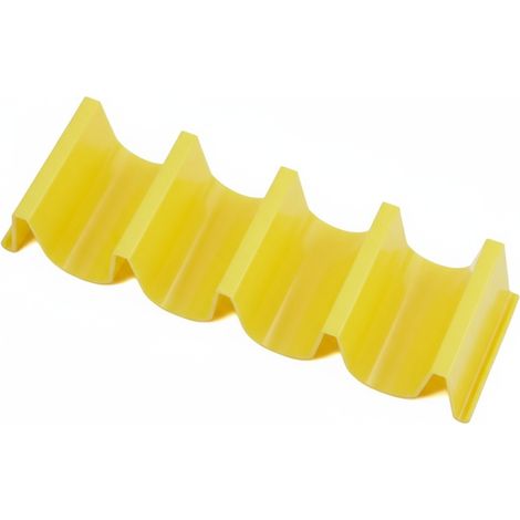 Taco Holder - PP Plastic - 5-Compartment Stand for Tortillas Chips Hotdogs Pancakes - Yellow - 1 Piece (1/5)