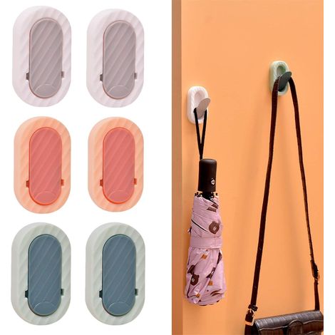 MINKUROW 6 Pezzi Gancio Adesivo, Gancio Da Parete Per Bagno, Gancio Per Asciugamani, Ganci Autoadesivi Appendini Da Parete Per Cucina, Soggiorno E Ufficio, Nessuna Traccia (3 Colori) (1/5)