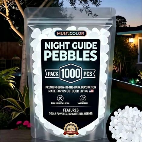 Irovami Pierres jardin phosphorescentes – 1000, blanc, allées/aquarium, 2026