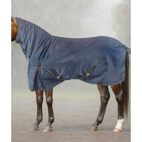 135 cm, BLU SCURO: Coperta da paddock per cavalli modello Amaya imbottita 350 g tessuto 1200 D completa di collo