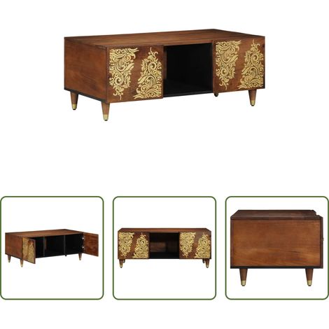Holz - Couchtisch Honigbraun 100 x 54 x 40 cm Massivholz Mango (1/5)