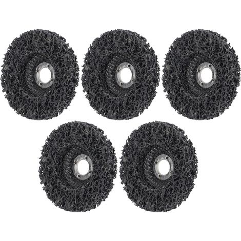 Lot de 5 disques à lamelles abrasives noires 4 pouces pour acier inoxydable, acier doux, aluminium et plastique (1/5)