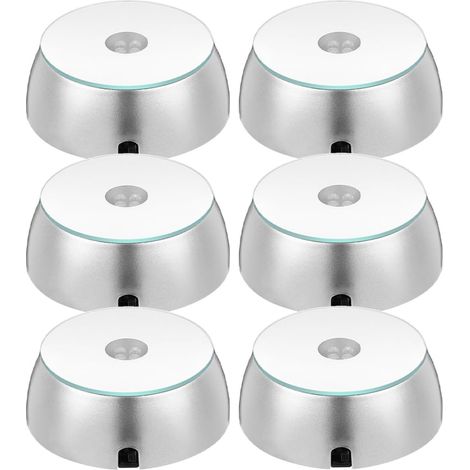 Socle D'éclairage LED Coloré Rond en Plastique pour Porte-sphère Cristal, Lot de 6 Pièces, pour Présent et Présentation Décorative (1/5)