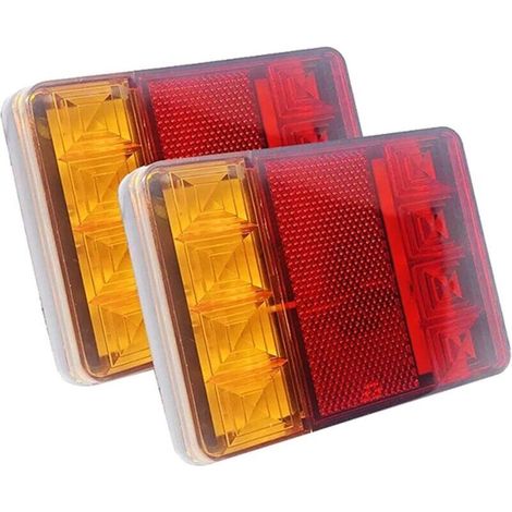 Fanali posteriori impermeabili per rimorchio – 2 pezzi, 12V, 8 LED, universali, certificati CE, facili da installare