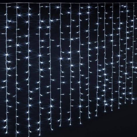 Tenda per facciate esterne 200x200cm bianco freddo 400 LED + trasformatore - Feeric lights & christmas