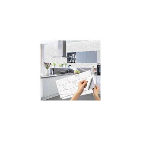 Stickers Carrelage Cuisine, 24 pièces Autocollant en Tuile Auto-Adhésif Sticker Imperméable en PVC Autocollants de Carreaux Carrelage Adhesif Mural Autocollant pour Salle de Bains et Cuisine-différent (1/5)