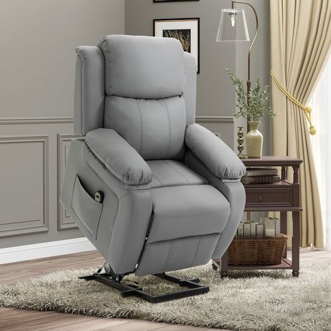Sillón Relax Levanta Personas Sillón Elevador con Control Remoto Reclinación Eléctrica 160° Reposapiés 76x90x105 cm Gris (1/5)