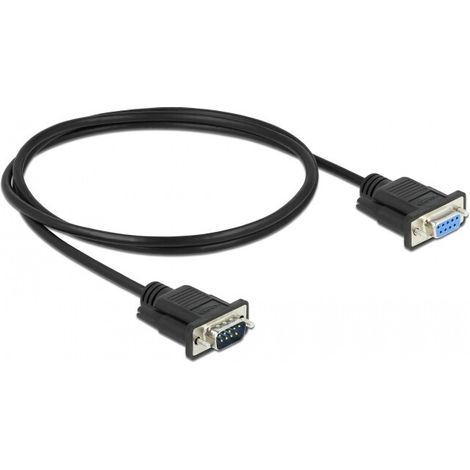 Delock Seriell Anschlusskabel [1x RS232-Stecker - 1x RS232-Buchse] 1 m Schwarz