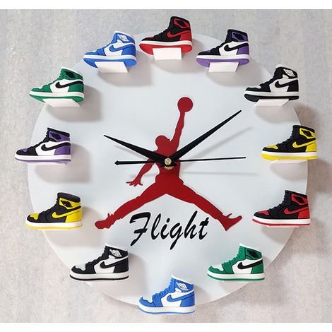 Home 30cm AJ1-12 Wall Clock Dial Clock for Home Living Room Bedroom Office Cafe Bar Decoration (Three-Dimensional Shoes White Background) (1/4)