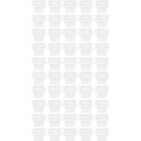 Lot de 50 pots carrés hydroponiques sans terre pour la culture de fleurs et de plantes (panier de culture blanc)