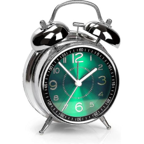 Ce réveil extra-puissant est conçu pour les adultes au sommeil profond. Il arbore un design rétro à double cloche, un mouvement à quartz silencieux de 10 cm et un cadran rétroéclairé et lumineux, idéa (1/5)