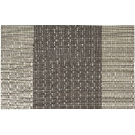 Set of 6 Washable non-slip PVC Placemats Environmentally friendly, 30 x 45 cm - Coffee stripe (1/5)