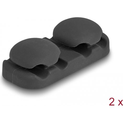 Delock Portacables con 4 pasacables autoadhesivos negro juego 2 piezas