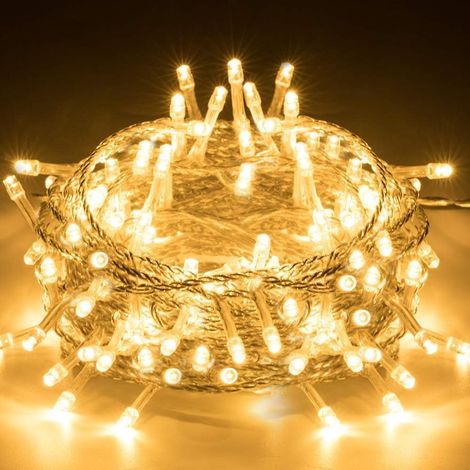 Guirlande Lumineuse Extérieure 50m 2000LEDs Blanche Chaude, Guirlande LED Etanche IP44 avec 8 Modes d'Eclairage, Guirlande Noël Decoration Exterieure et Intérieure pour Fête Soirée Mariage
