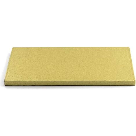 Decora, 0931377 Sottotorta Rigido Rettangolare, Color Oro, in Cartone a Doppia Parete ricoperta di Alluminio, Resistente e Robusto, Ideale per Presentare le Torte, 60 x 40 x h 1,2 cm (1/2)