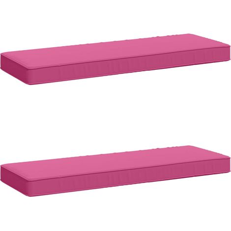 2-Piece Bench Cushions VUGHT 2 pcs 100% Polyester Pink vidaXL
