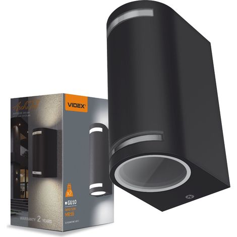 Applique extérieure haut/bas 2xGU10 alu IP54 Justin Videx (1/4)
