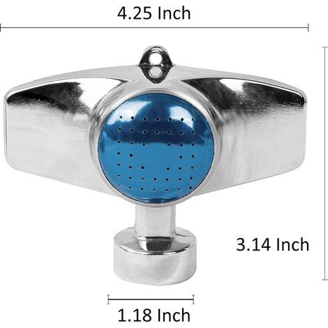 360-Grad-Metallsprenger - 2er-Pack runde Sprenger mit sanftem Sprühstrahl zur Bewässerung kleiner Rasenflächen und Gärten - Reichweite bis zu 9 Meter (blau) (1/5)