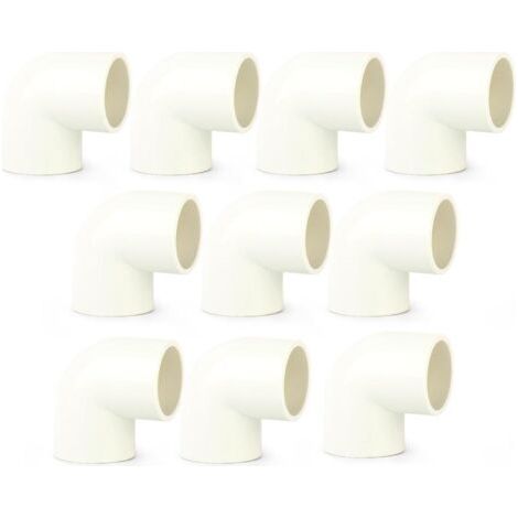 20pièces PVC Nettoyage Bouchon 20mm BSP Mâle, Adaptateur de capuchon d'extrémité, Fermeture bouchon raccordement tuyauterie pour la maison ou l'industrie, Ligne d'eau plomberie 90 Degree Elbow 25mm (1/5)