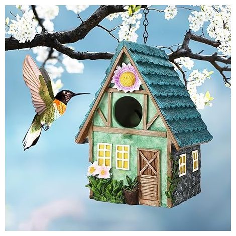Nichoir, nichoir suspendu décoration extérieure nichoir en résine jardin terrasse balcon cour pays petit nid d'oiseau nid d'oiseau hirondelle colibri moineau (1/5)