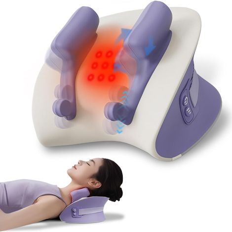Appareil de massage pour la nuque, masseur d'acupression pour la nuque, avec fonction chauffante électrique, adapté au massage de différentes parties du corps, convient aux hommes et aux femmes. (1/5)