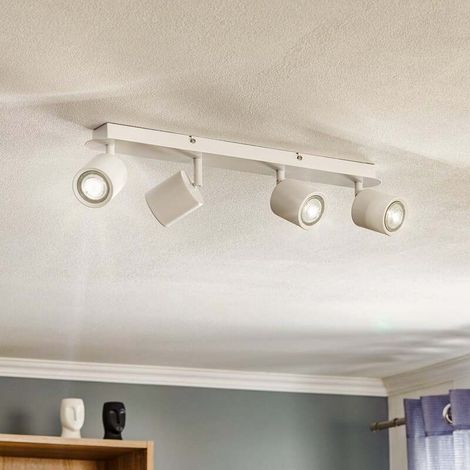 Rampe 4 spots blancs orientables GU10 8W Demia Luminex (1/2)