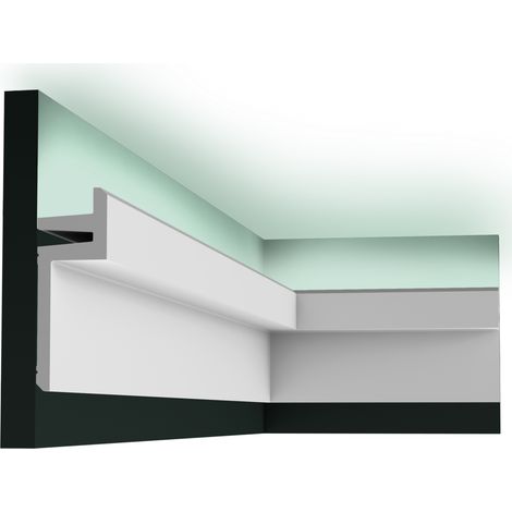 Orac – Corniche moderne 2m – Moulure décorative blanche en Purotouch® – Éclairage indirect pour intérieur et extérieur – Installation facile (1/10)