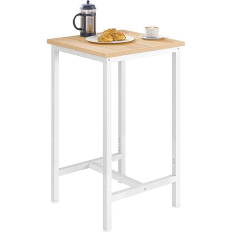 Woltu – Table de bar carrée 60x60cm – Hauteur 100cm – Panneau aggloméré hydrofuge – Métal robuste – Style rétro-industriel