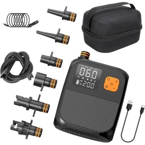 Tragbarer Luftkompressor, 8000 mAh kabellose Luftpumpe mit Touchscreen, SUP-Inflator für Kajaks, Windsurfen (1/4)
