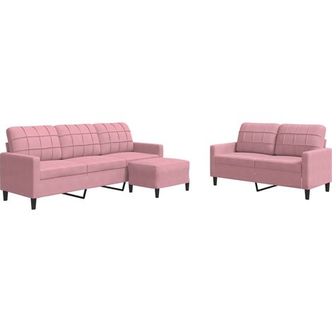 Maison Exclusive - Set di Divani 3 pz con Cuscini rosa in Velluto