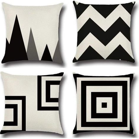 CCYKXAA 4 Copricuscini con motivo geometrico, quadrati, per divano e soggiorno, 45 cm x 45 cm (1/4)