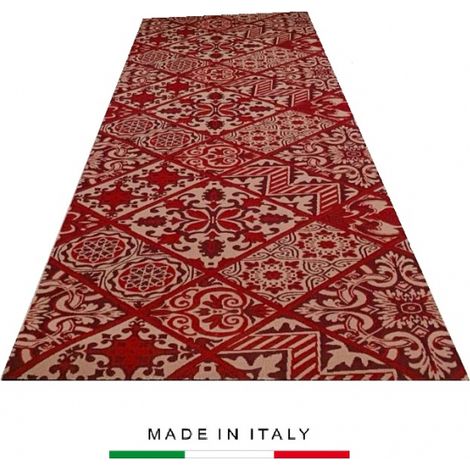 Tappeto Passatoia Sottolavello per Cucina Casa Ristorante Colore Rosso a Fantasia H 0,50 X 4,60 M (1/5)