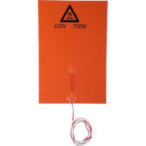 Tapis chauffant silicone pour lit d'impression 3D (220V 750W 200x300mm) (1/5)
