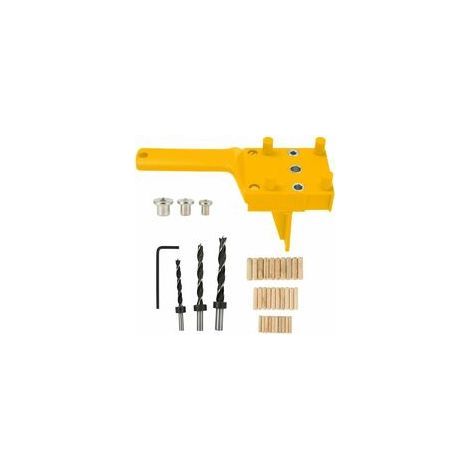 41 PCS Dowel Drilling Jigs, Dowel Drilling Jig Kit, Straight Hole Woodworking Dowel Jig with Centering Dowel 6/8/10mm for Hand-Drilled Wooden Dowels (Yellow) (1/5)