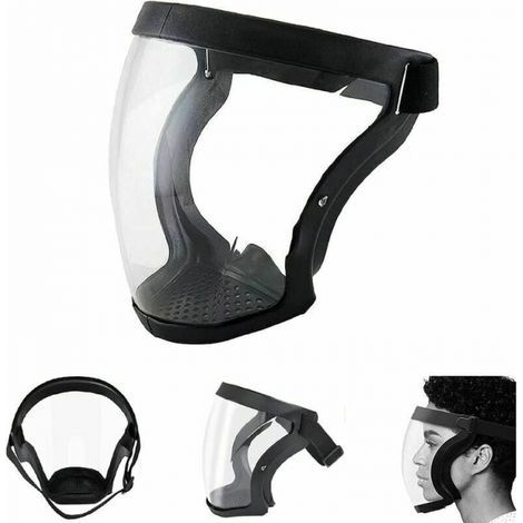 Anti-fog face shields, super protective dustproof full-face safety mask, transparent black (1/5)