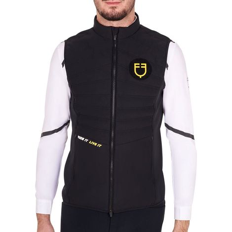 XXL, Nero: Smanicato da uomo slim fit linea scuderia equestro in tessuto tecnico