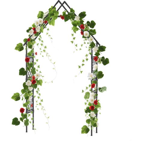 Arche jardin 120x40x240 cm - Structure en fer résistante intempéries pour roses et plantes grimpantes - Arche mariage pour jardin, terrasse, extérieur (1/5)