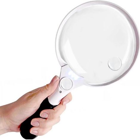 Loupe éclairée (2x, 4x, 25x), grande loupe, loupe de poche à 3 LED pour seniors, tableau de dégénérescence maculaire, loupe de couture (1/5)