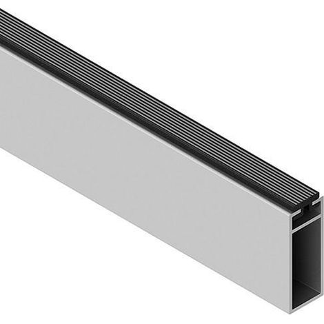 tubo rectangular de aluminio. plata mate. . 30 × 12 mm. sujeta perchas. longitud 3 m acabado negro mate